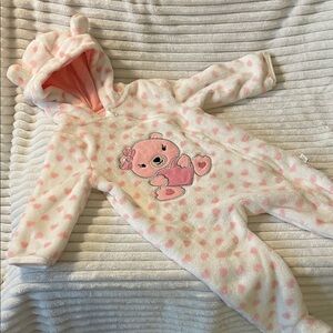 Cozy Pink Polka Dot Baby Footie